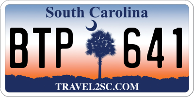 SC license plate BTP641