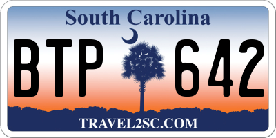 SC license plate BTP642