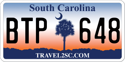 SC license plate BTP648