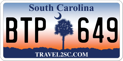 SC license plate BTP649