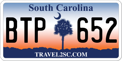 SC license plate BTP652