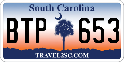 SC license plate BTP653