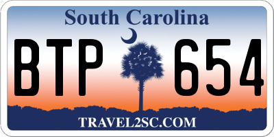 SC license plate BTP654