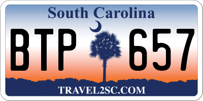SC license plate BTP657