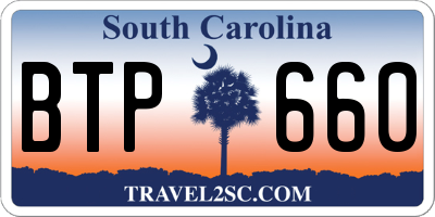 SC license plate BTP660
