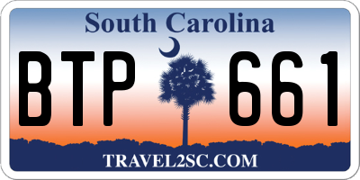 SC license plate BTP661