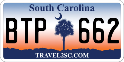 SC license plate BTP662