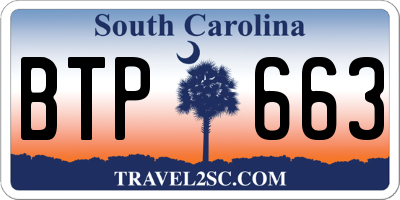 SC license plate BTP663
