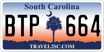 SC license plate BTP664