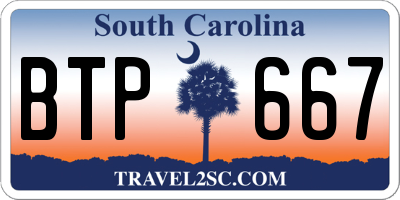 SC license plate BTP667