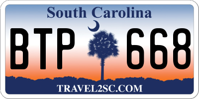 SC license plate BTP668