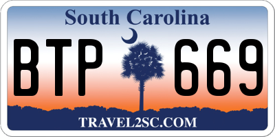 SC license plate BTP669