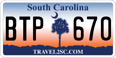 SC license plate BTP670