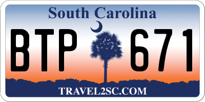SC license plate BTP671