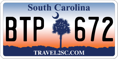 SC license plate BTP672