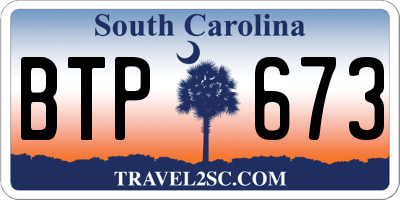SC license plate BTP673
