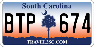 SC license plate BTP674
