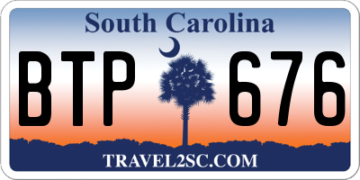 SC license plate BTP676