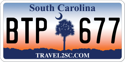 SC license plate BTP677