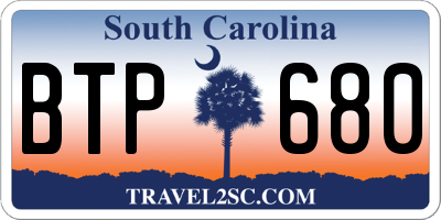 SC license plate BTP680