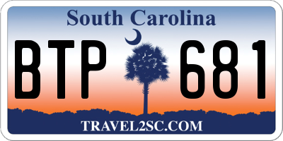 SC license plate BTP681