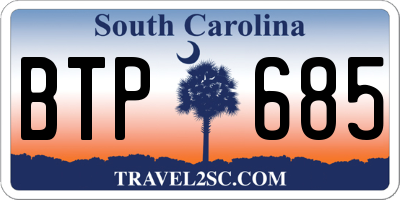 SC license plate BTP685