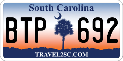 SC license plate BTP692