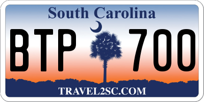 SC license plate BTP700