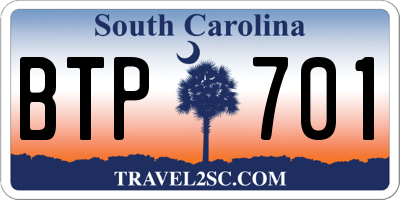 SC license plate BTP701