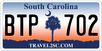 SC license plate BTP702