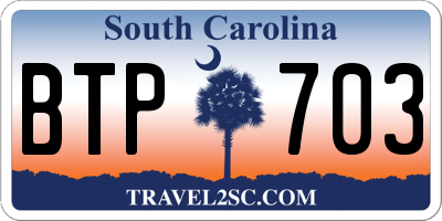 SC license plate BTP703