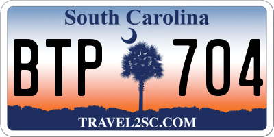 SC license plate BTP704