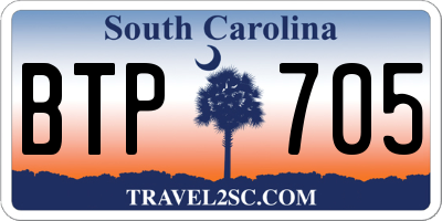 SC license plate BTP705