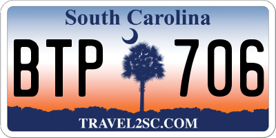 SC license plate BTP706