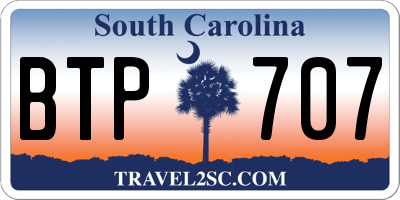 SC license plate BTP707