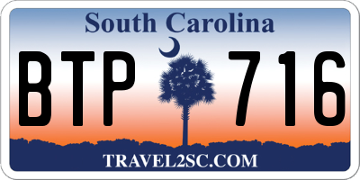 SC license plate BTP716