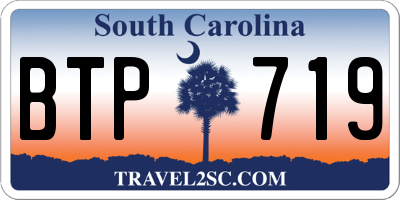 SC license plate BTP719
