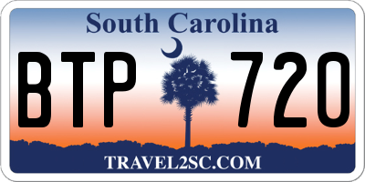 SC license plate BTP720