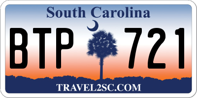 SC license plate BTP721