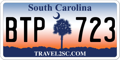 SC license plate BTP723