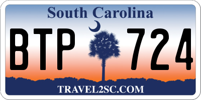SC license plate BTP724