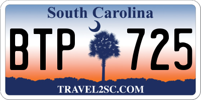 SC license plate BTP725
