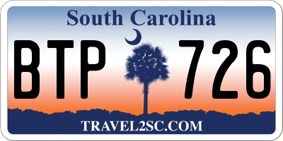 SC license plate BTP726