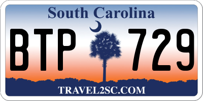 SC license plate BTP729