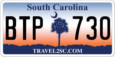 SC license plate BTP730
