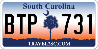 SC license plate BTP731