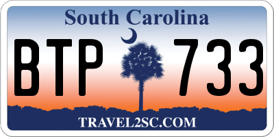 SC license plate BTP733