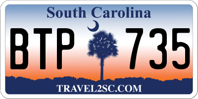 SC license plate BTP735