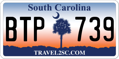 SC license plate BTP739