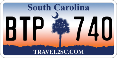 SC license plate BTP740
